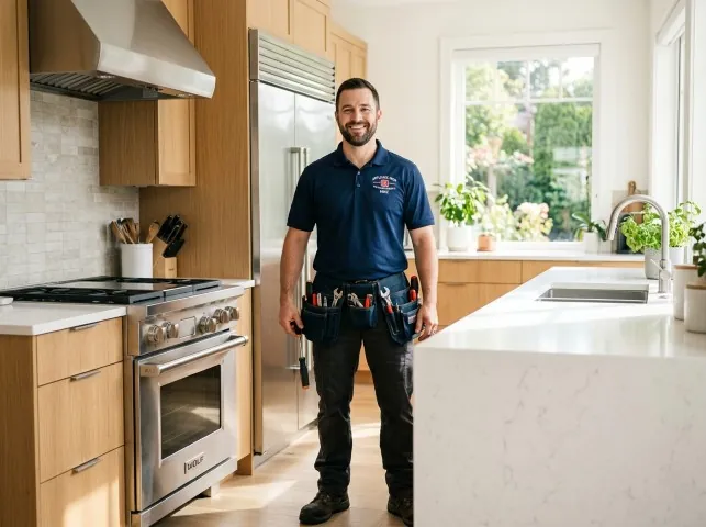 Appliance Repair Hero technician in a Briggsville, WI kitchen after an appliance repair